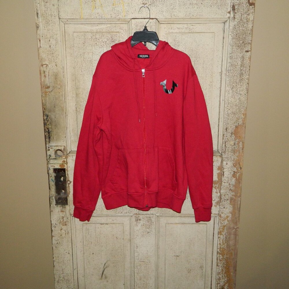 True Religion City Buddha Zip Up Hoodie Size L (VV-29)